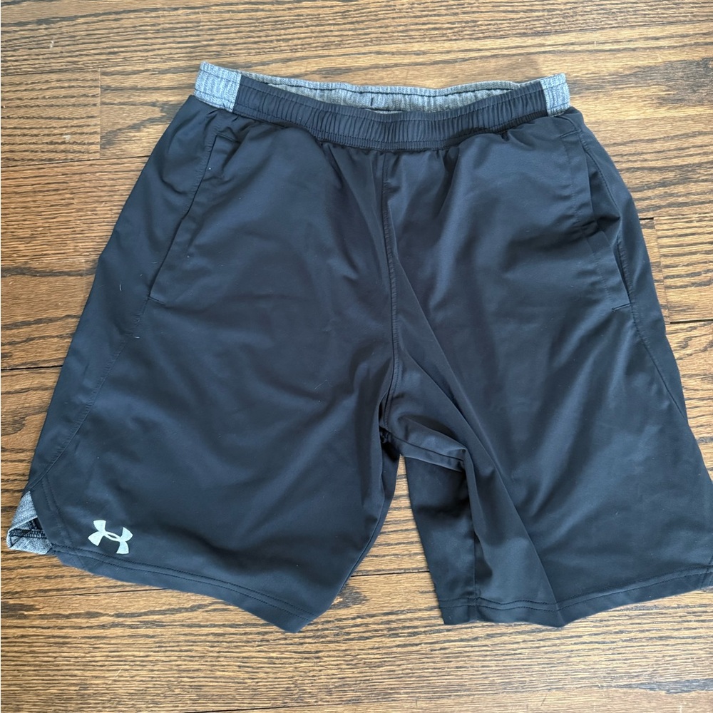 Under Armour Men's Black and Gray Athletic Shorts
